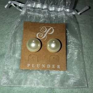 Large pearl earrings